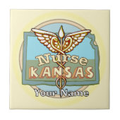 Kansas Nurse Caduceus Tile タイル (正面)