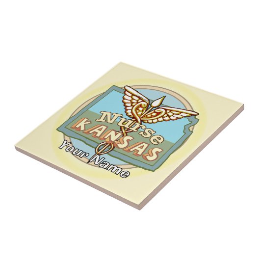 Kansas Nurse Caduceus Tile タイル (側面)