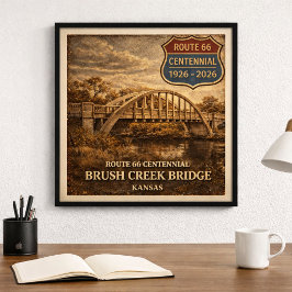 Kansas Route 66 Brush Creek Bridge ポスター