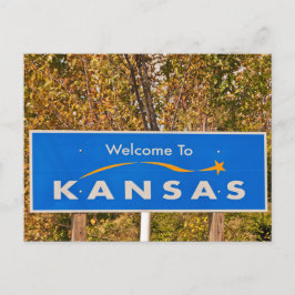 Kansas Signへようこそ – 州シンボルや象徴 ポストカード