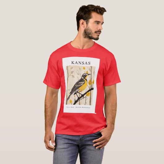 KANSAS State Bird Western Meadowlark Tシャツ (正面フル)