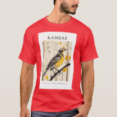 KANSAS State Bird Western Meadowlark Tシャツ (正面)