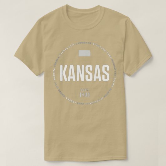 Kansas State Wichita Topeka Kansas City Lawrence   Tシャツ (デザイン正面)