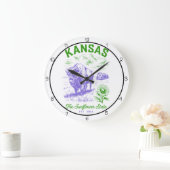 Kansas Sunflower State Bison  ラージ壁時計 (ホーム)