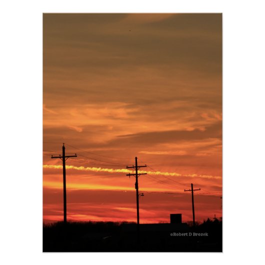 Kansas Sunset カラフル with cloudsポスター/写真 ポスター (正面)