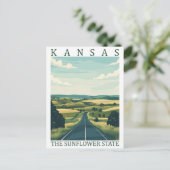 Kansas the Sunflower State USA Travel Place ポストカード (スタンド正面)