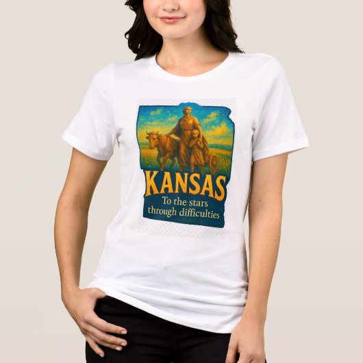 Kansas-themed artistic T-shirt design! トライブレンドＴシャツ (正面)
