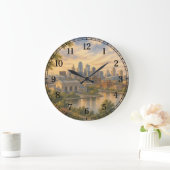 Kansas Wall Clock — Heartland Landscape Design ラージ壁時計 (ホーム)