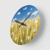 Kansas Wheat ラウンド壁時計 (傾斜)