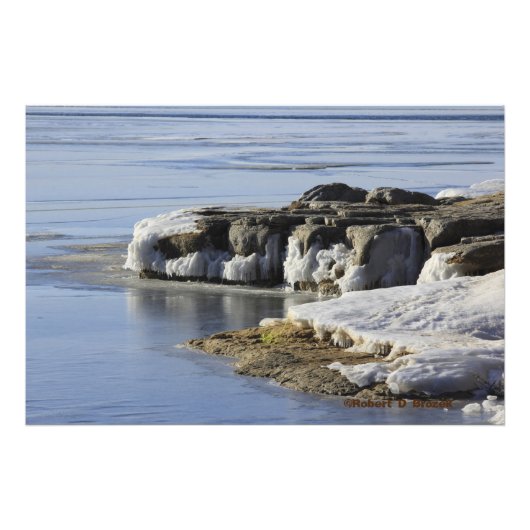 Kansas Wilson Lake Icy Shore写真/ポスター フォトプリント (正面)
