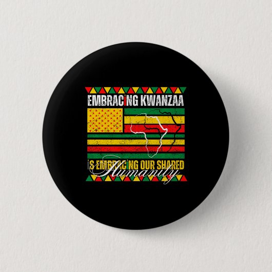Kanzaaを受け入れることは、我々が共有する人類アフリカAである 缶バッジ (正面)