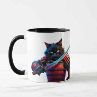 Kaoru el Gato Samurái – Felino Épico con Katana マグカップ