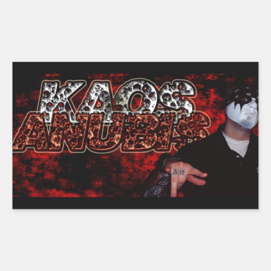 KAOS ANUBISステッカー（ブロック） 長方形シール (正面)