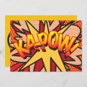 KAP-POW あなたのメッセージ スピーチ バブル ファン レトロ 案内状 (正面/裏面)