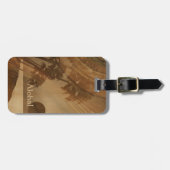 Kapaaの日没のハワイのフェイクなKoaの木製の荷物のラベル ラゲッジタグ (正面横)