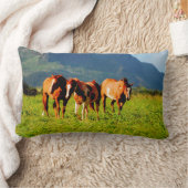 Kapaaの馬-カウアイ島ハワイ ランバークッション (ブランケット)
