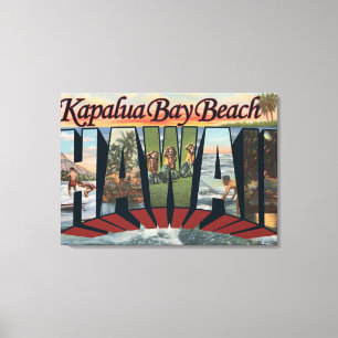 Kapalua湾のビーチ、ハワイ-大きい手紙場面 キャンバスプリント