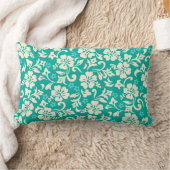 Kapalua Pareauのハワイのハイビスカスのリバーシブルのストライプ ランバークッション (ブランケット)