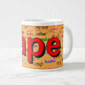 kape – コーヒーinタガログ語、赤。地図。 ジャンボコーヒーマグカップ (正面右)