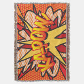 KAPOWおもしろいレトロ漫画ブックアーポップ・アートのト スローブランケット (正面縦)