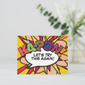 KAPOW 延期 日程変更 コミックブック ポップアート ポストカード (スタンド正面)