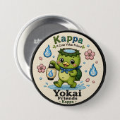 Kappa Yokai Friends Cute Pin Button 缶バッジ (正面&裏面)