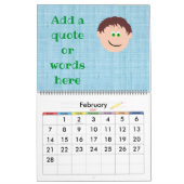 Kapskids顔カスタマイズ独自のグラフィックス カレンダー (2月 2027)