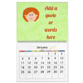 Kapskids顔カスタマイズ独自のグラフィックス カレンダー (1月 2026)