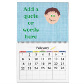 Kapskids顔カスタマイズ独自のグラフィックス カレンダー (2月 2026)