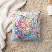 Karachi Pakistan City Map クッション (ブランケット)