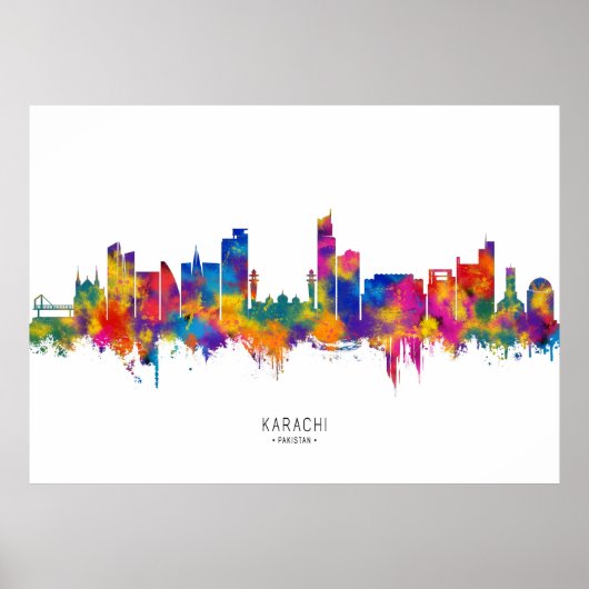 Karachi Skyline Pakistan ポスター (正面)