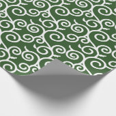 Karakusaの日本のな巻上げの植物の緑パターン ラッピングペーパー (角)