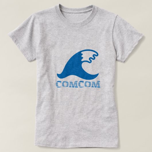 Karankawaの言葉:comcomと水波 Tシャツ (デザイン正面)