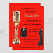 Karaoke Christmas Party  Invite 案内状 (正面/裏面)