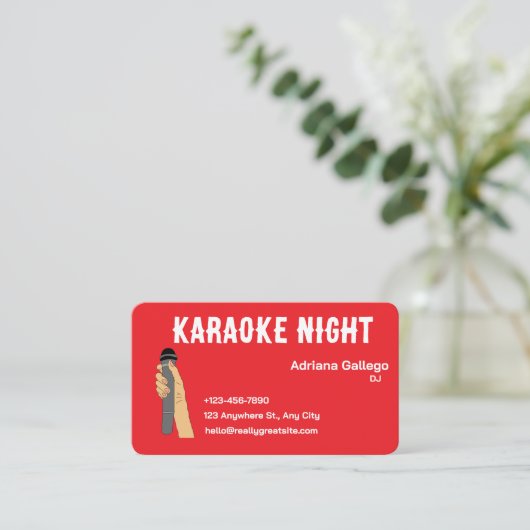 karaoke dj Business card (editable) 名刺 (スタンド正面)