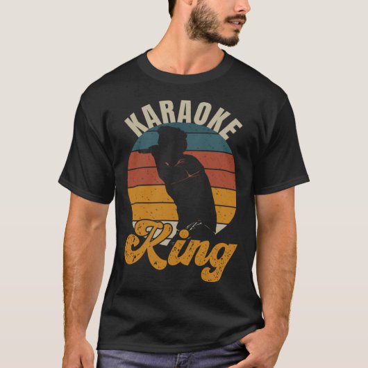 Karaoke King Music Singer Retro Vintage Tシャツ (正面)