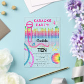 Karaoke Neon Glow Birthday Singing Music Party  アクリル招待状 (インサイチュ (ウェディング))
