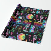 Karaoke Neon Glow Singing Music Party ラッピングペーパー (アンロールド)