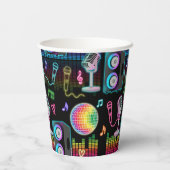 Karaoke Neon Glow Singing Music Party 紙コップ (裏面)