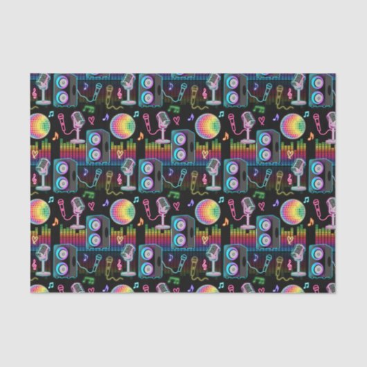 Karaoke Neon Glow Singing Music Party 薄葉紙 (正面)