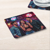 Karaoke Night at the Dive Bar スクエアペーパーコースター (アングル)