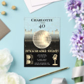 Karaoke Night Black Gold 40th Disco Birthday Party アクリル招待状 (インサイチュ (ウェディング))