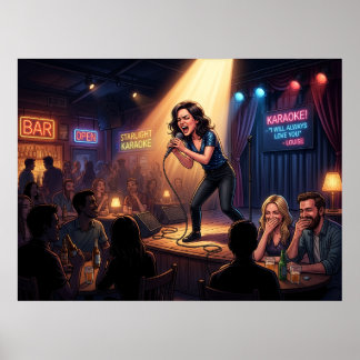 Karaoke Queen: Humorous Poster ポスター