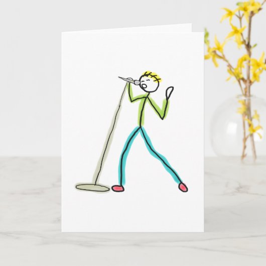 Karaoke Singing Stickman カード (黄色い花)