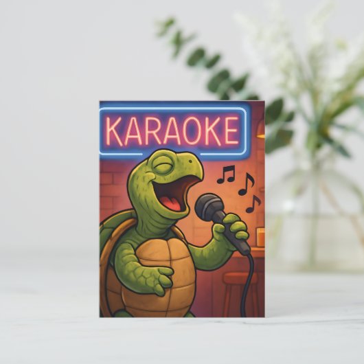 Karaoke Singing Turtle ポストカード (スタンド正面)