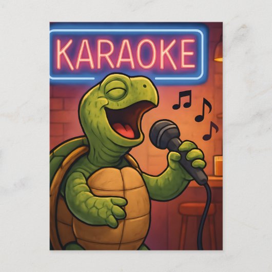 Karaoke Singing Turtle ポストカード (正面)