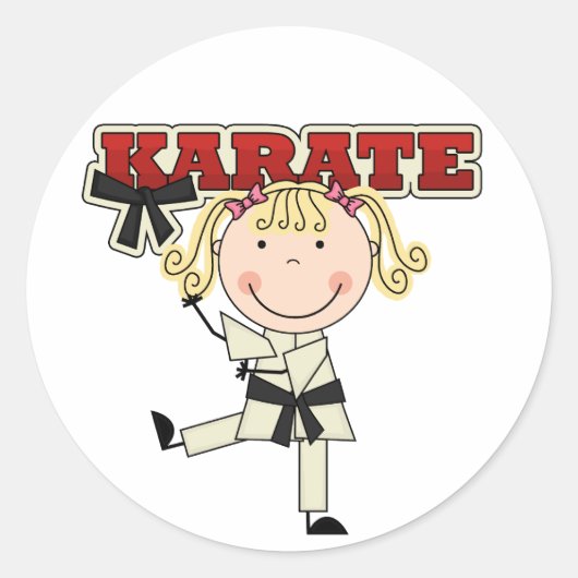 KARATE – ブロンドガールTシャツとギフト ラウンドシール (正面)