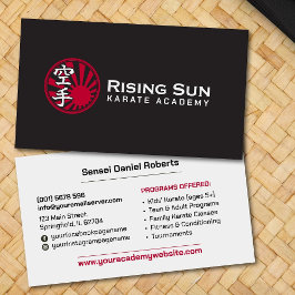 Karate Academy - Rising Sun Kanji 名刺