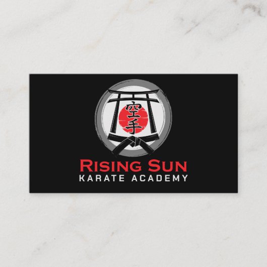 Karate Academy - Torii gate, Sun and Kanji 名刺 (正面)