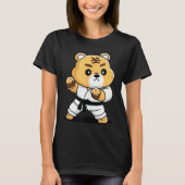 Karate Bear in Keikogi Japanese Karateka Bear Tan Tシャツ (正面)